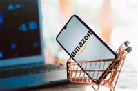 September 2, 2021, Brazil. In this photo illustration the Amazon logo displayed on a smartphone along with a shopping cart